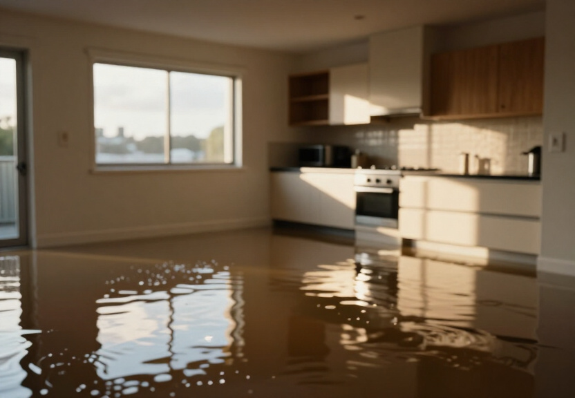 Sewage backup in Cheltenham commercial kitchen before cleanup